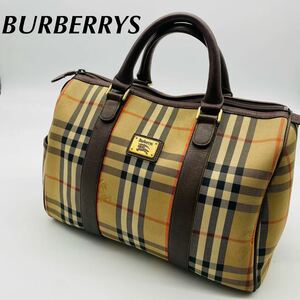 Burberrys バーバリー ボストンバッグ ノバチェック バーバリーズ チェック柄 レザー シャドーホース ミニボストンバッグ