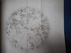 アンティーク、天文、星座早見盤、銅版画、1795年『デュプイのエジプト星図黄道12星座他　PL11』Star map, Planisphere, Celestial atlas