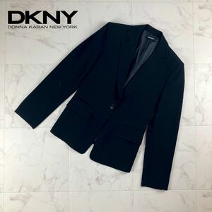 美品 DKNY ディーケーエヌワイ テーラードジャケット 総裏 レディース 黒 ブラック サイズ4*LC1167
