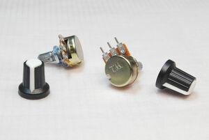 20kΩの可変抵抗器（ボリューム または ポテンショメータ）, ボリューム２個と専用ノブ２個のセット