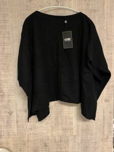 38.一点のみ新品　未使用　レーディス　ポンチョ ニット　　　　カシミヤ 100 黒　柔らかい　モンゴル産　ゴビ