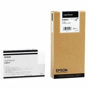 【新品】（まとめ） エプソン EPSON PX-P／K3インクカートリッジ フォトブラック 350ml ICBK57 1個 【×3セット】