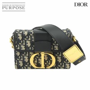 新品同様 クリスチャン ディオール Christian Dior オブリーク 30 モンテーニュ ボックス ショルダー バッグ レザー キャンバス 90228381