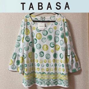 新品タグ付き☆TABASA ベルスリーブカットソー 34 M プルオーバー 七分袖 タバサ