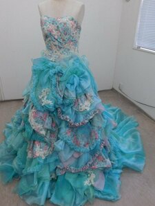 〔楽布〕P28878　ウエディングドレス　カラードレス　水色　ｃ
