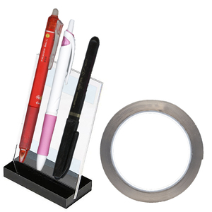 省スペース粘着ペン立て固定型 ブラック 粘着テープでペンやリモコンなどを固定するペン立て