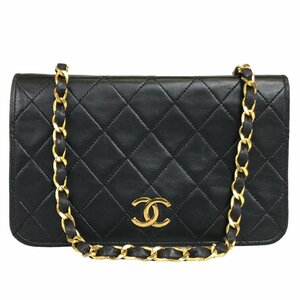 【1円～】シャネル CHANEL バッグ ショルダーバッグ チェーンショルダー マトラッセ ラムスキン レザー ブラック 中古