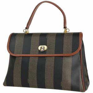 フェンディ FENDI ペカン柄 ハンドバッグ 2WAY ショルダーバッグ コーティングキャンバス ブラウン レディース 【中古】