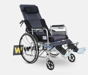 高品質◆多機能 車椅子 老人用 高品質 横になりできる 折り畳み式 便器付き /調整背もたれ カート