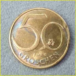 【オーストリア 50グロッシェン 硬貨/1986年】 50 GROSCHEN/旧硬貨/コイン/古銭/OSTERREICH
