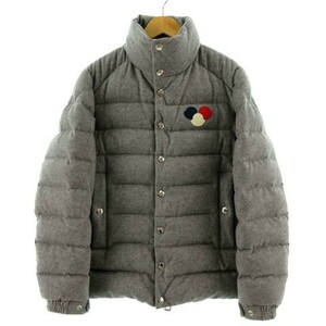 モンクレール MONCLER ダウンジャケット BREVAL GIUBBOTTO トリコロールロゴ ウール混 グレー 0 メンズ