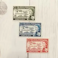 外国切手　グレナダ　西インド連邦成立　1958　3種