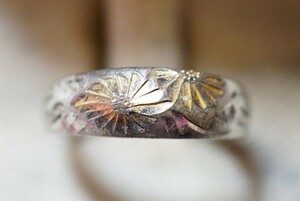 1254 純銀刻印 シルバー リング 指輪 ヴィンテージ アクセサリー SILVER 1000刻印 アンティーク シルバージュエリー 装飾品