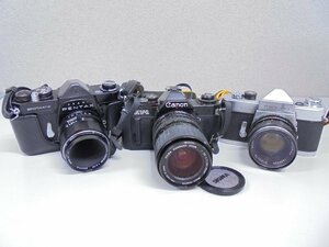 【31】1円～PENTAX SPOTMATIC/minolta SR-1/Canon AV-1 フィルムカメラ3台セット 動作等未確認 キズ 汚れ ジャンク扱い 返品不可