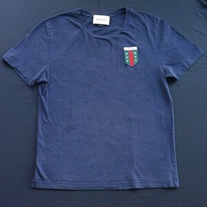 【激レア】GUCCI グッチ Tシャツ ネイビー ロゴ 半袖 M カットソー メンズ レディース