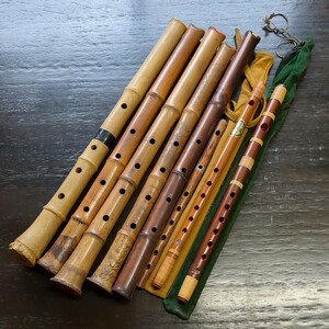 尺八 笛 和楽器 無銘 8点まとめ売り 日本伝統 和楽器 竹 縦笛 楽器 中古