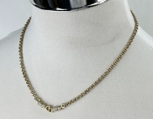 【1円出品】F0519 ChristianDior クリスチャンディオール ネックレス ストーン ロゴ 石落無 ゴールド アクセサリー レディース ジュエリー