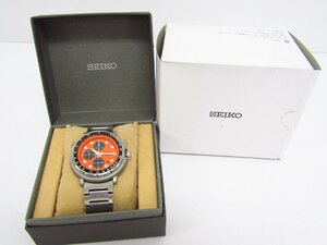 SEIKO セイコー クロノグラフ パンダ オレンジ文字盤 通称：イタリアンツナ Y187-7A30 腕時計 ▼AC24909