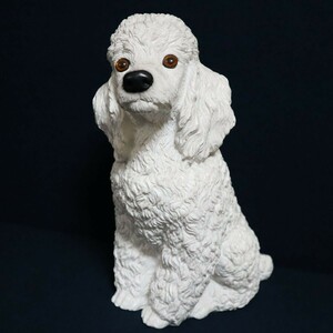ホワイト トイプードル 白 プードル 犬の置物 犬 置物 オブジェ イタリア製 ITALY イタリー製 インテリア 高さ 30cm 重さ2333g