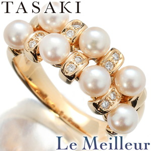 タサキ リング 指輪 アコヤ真珠 3.9mm ダイヤモンド K18 10号 TASAKI 中古 プレラブド 返品OK