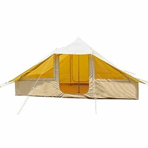 グランピング テント - 防水ベルテント ストーブジャック付き ファミリーキャンプ用 オールシーズン コットン パオテント (900d