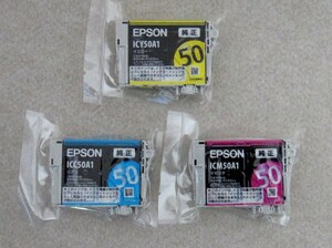 即決・送料込◆エプソン純正 インク IC50A1シリーズ カラー３色セット◆未使用品 