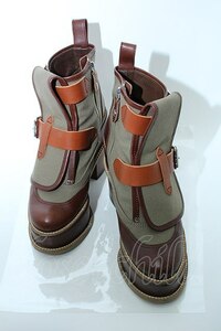 Vivienne Westwood Ｗベルトショートブーツ ヴィヴィアンウエストウッド 39 ブラウンｘカーキ 【中古】 S-24-03-31-024-sh-AS-ZS