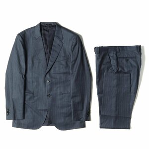 Paul Smith ポールスミス LORO PIANA ピンストライプ ウール 2B テーラードジャケット スラックス パンツ セットアップ スーツ LONDON L