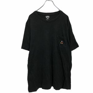 UNIQLO 半袖 キャラクター ロゴ Tシャツ XL ブラック ミッキーマウス ディズニー 古着卸 アメリカ仕入 a507-6494