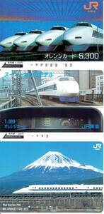 JR東海　オレンジカード 3枚東海道新幹線 使用済み 