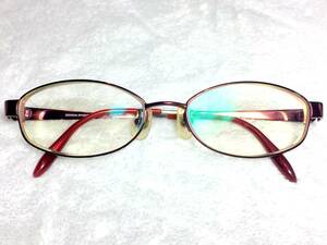 SONIA RYKIEL チタン 眼鏡 67-0039 赤系 52 オーバル メタル 中古 メガネ ソニアリキエル フレーム レッド