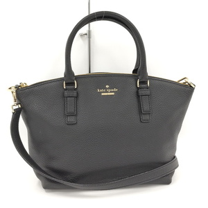 【中古】Kate Spade 2WAYトートバッグ レザー ブラック 7835