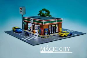 1/64 magic city ジオラマ　セブンイレブン　コンビニ　ミニカー一台おまけ