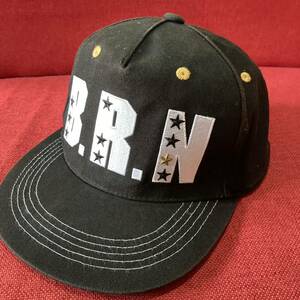 キャップ帽子　BERLIN ブラック　コットン100% ストリート　バイカー　マラソン　フリーサイズ　古着　ジョギング　バーベキュー　即決