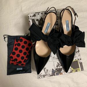 新品未使用！PRADA プラダ バックストラップ パンプス 38 ブラック