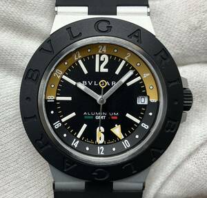 【世界1000本限定】 BVLGARI ブルガリ アルミニウムGMT アメリゴヴェスプッチ リミテッドモデル 103702 自動巻き メンズ 腕時計