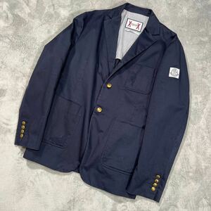 1円〜　極美品　MONCLER GAMME BLEU モンクレールガムブルー　テーラードジャケット ダメージ加工　金ボタン ネイビー　6サイズ　7626