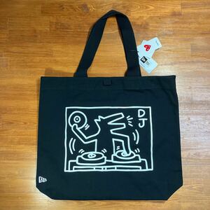 【送料無料／新品】Keith Haring キース・へリング DJ DOG ドッグ ブラック　黒　ニューエラ NEW ERA トートバッグ 手提げ鞄　レア　完売品