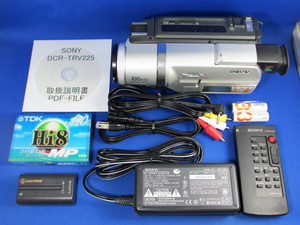 安心30日保証 SONY DCR-TRV225 完全整備品 フルセット デジタル8ハンディカム Digital8 Hi8/8ミリビデオテープもダビング可能