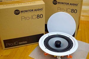 ★新品★Monitor Audio 埋込スピーカー Pro-IC80 2本セット（複数在庫あり） 同軸2Way ユニット径20cm トップスピーカー、サラウンド等に