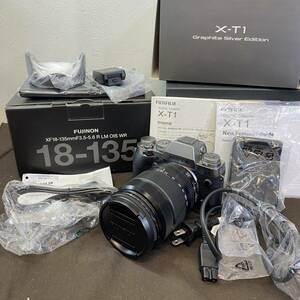 【MH-6870】中古品 FUJIFILM 富士フィルム X-T1 ミラーレス一眼 Graphite Silver Edition FUJINON ASPHERICAL LENS レンズセット