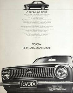 稀少！1968年トヨタ・カローラ広告/Toyota Corolla 1100/トヨタ自動車/昭和レトロ/旧車/Z