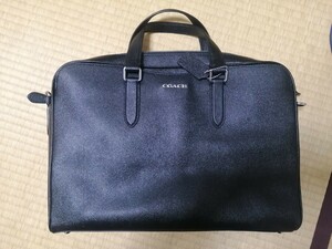 コーチ COACH メンズ バッグ ビジネスバッグ C8173 ブラック　ほぼほぼ未使用品　白袋のおまけ付き