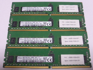 メモリ サーバーパソコン用 SK hynix DDR4-2400 (PC4-19200) ECC Registered 8GBx4枚 合計32GB 起動確認済です HMA41GR7AFR4N-UH⑥