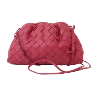 ボッテガヴェネタ BOTTEGA VENETA 美品 ミニポーチ 585852 イントレチャート ショルダーバッグ ラムスキンレザー ボルドー ☆AA★ ■ECS