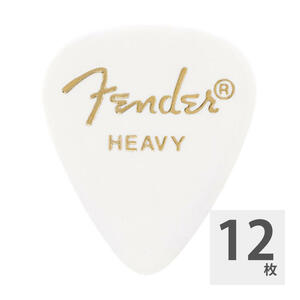フェンダー ギターピック 12枚 セット ヘビー 351 Shape Classic Picks Heavy White Fender