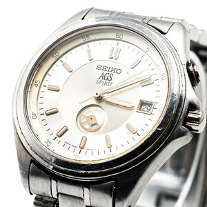 1円 SEIKO セイコー AGS SPIRIT スピリット 5M25-6A10 ワンピース QZ クオーツ 3針 シャンパン系文字盤 SS メンズ 腕時計 277920240416