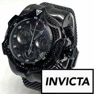 【定価25万円！】★激レア! ●デカ重! インビクタ invicta ベノム 黒 メンズ ブラック メンズ 腕時計 クロノグラフ デイト クォーツ