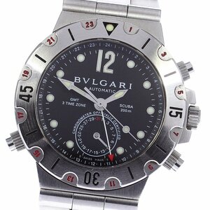 【BVLGARI】ブルガリ ディアゴノ スクーバ GMT 3タイムゾーン SD38SGMT 自動巻き メンズ_741227【ev15】