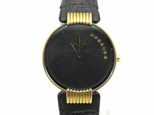 1円■ジャンク■ ディオール D46-153-5 ブラックムード ブラック クオーツ レディース 腕時計 M13605